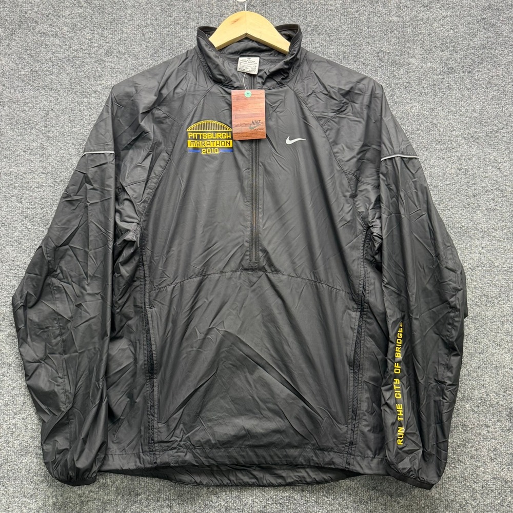 Nike Pittsburgh Marathon 2010 Windbreaker Jacket Men's Size S Black Running Coat